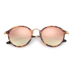 RAY BAN ROUND FLECK COPPER FLASH SUNGLASSES